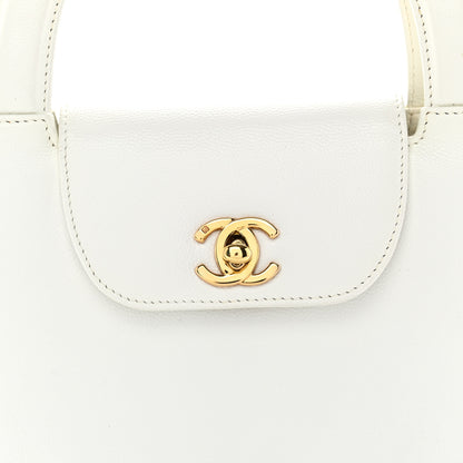 Chanel Caviar Top Handle Bag White 9 of 14