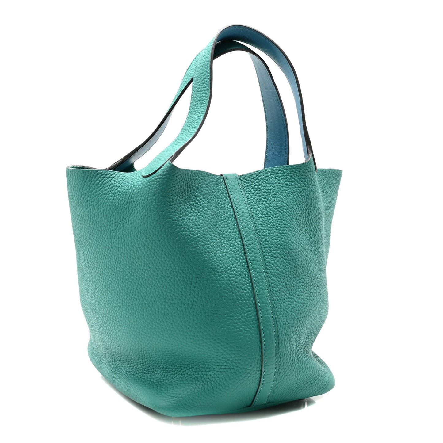 Taurillon Clemence Swift Eclat Picotin Lock 22 MM Vert Verone Bleu De Prusse