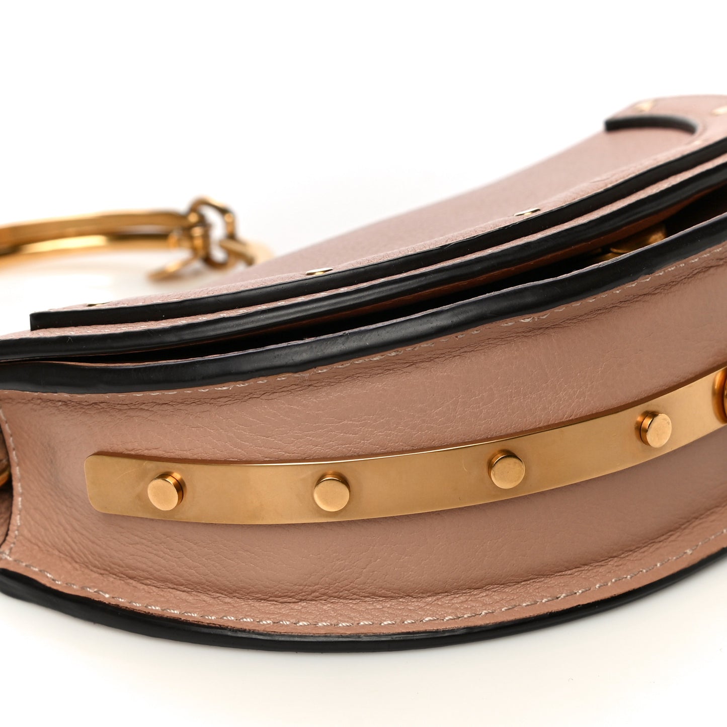 Calfskin Small Nile Bracelet Minaudiere Bag Biscotti Beige