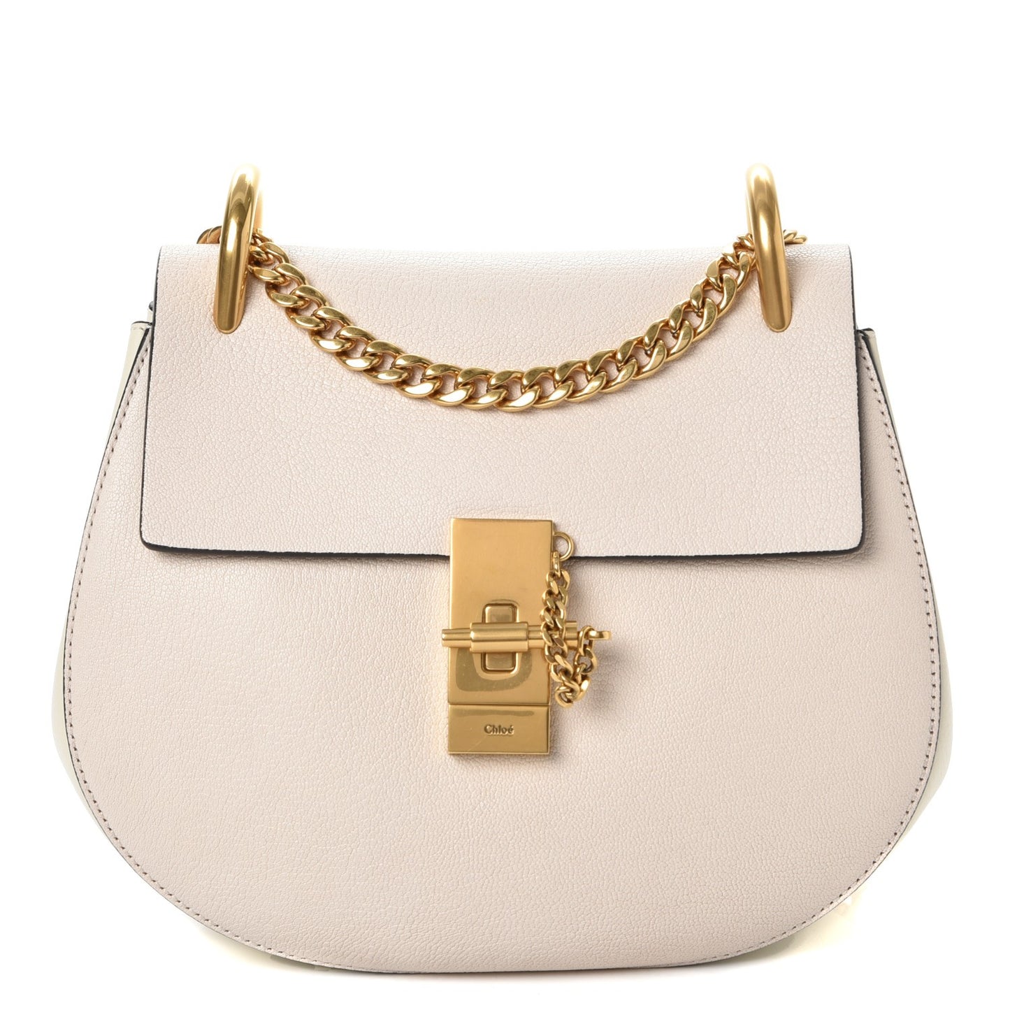 Goatskin Drew Shoulder Bag Off White
