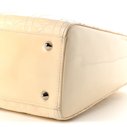 Christian Dior Patent Cannage Large Lady Dior White 10 of 11