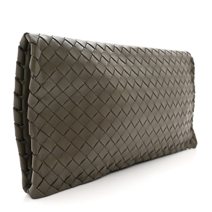 Bottega Veneta BOTTEGA VENETA Nappa Intrecciato Turnlock Clutch New Steel 3 of 9
