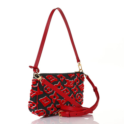 Louis Vuitton X UF Tufted Monogram Pochette Accessories Black Red 2 of 7