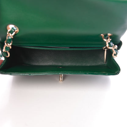 Chanel Patent Calfskin Quilted Mini Rectangular Flap Dark Green 5 of 11