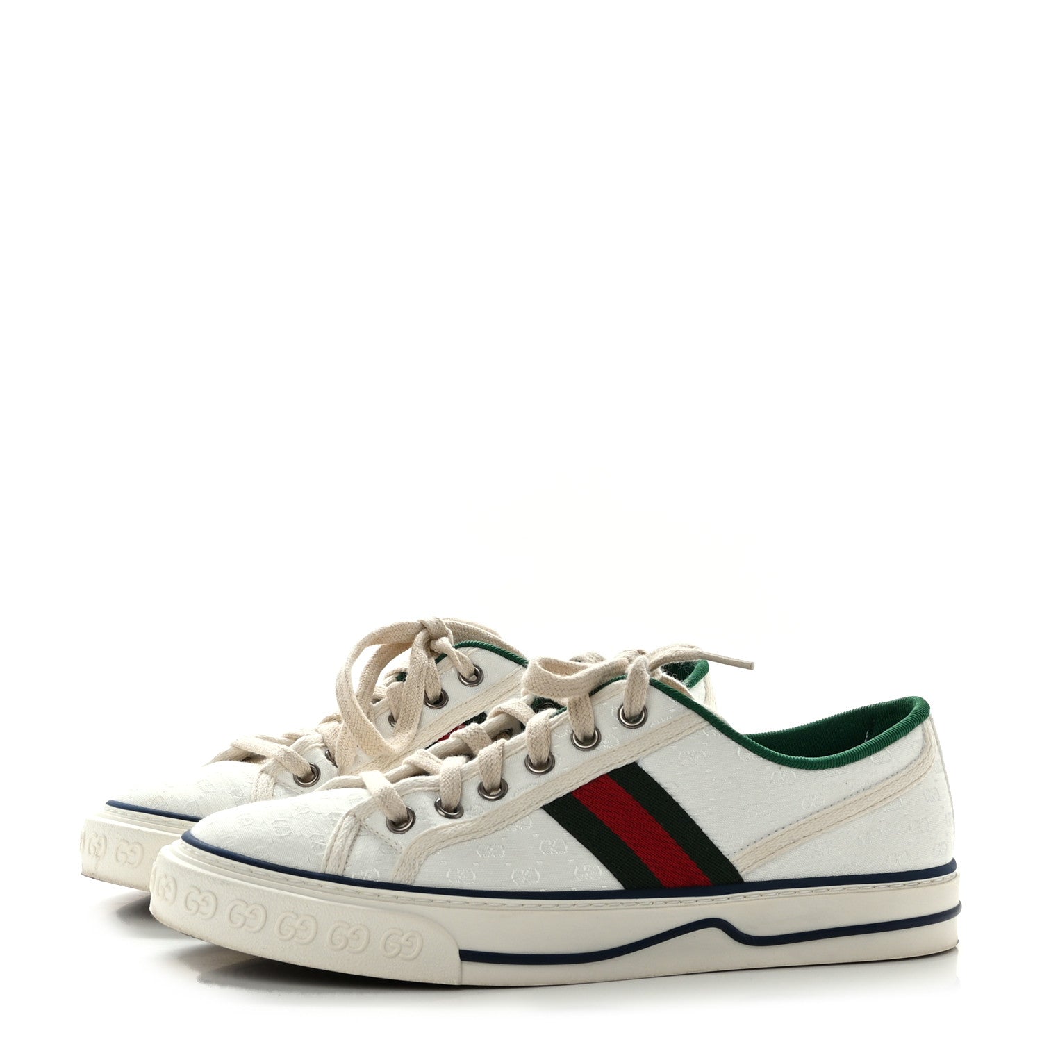 Gucci Canvas Web Womens 1977 Tennis Sneakers 38 White 3 of 8