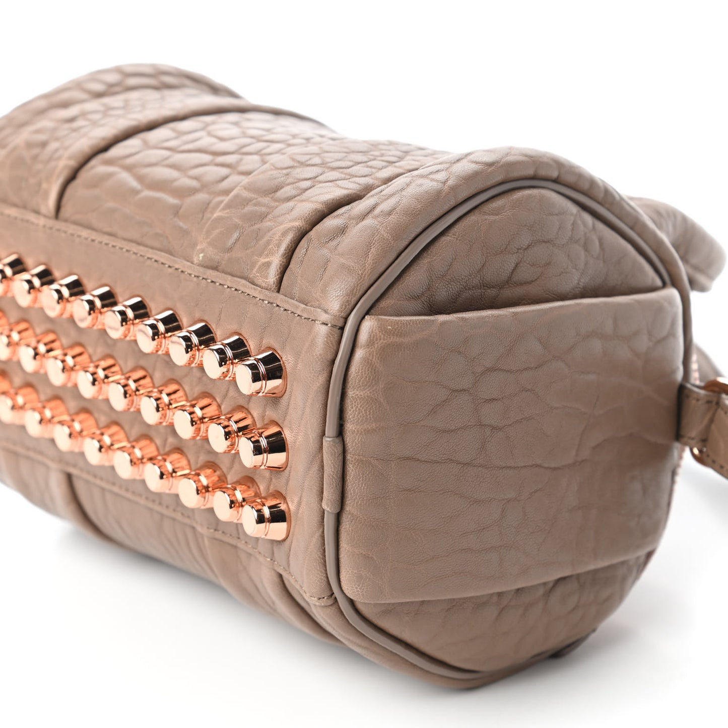 Pebbled Lambskin Mini Rockie Latte Rose Gold Hardware