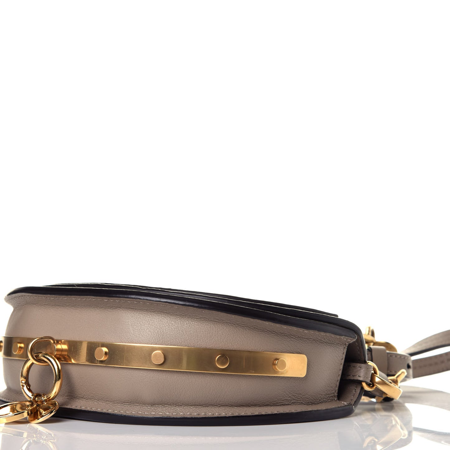 Calfskin Small Nile Bracelet Minaudiere Bag Motty Grey
