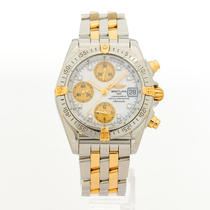 Breitling Stainless Steel 18K Yellow Gold Diamond 39mm Cockpit Chronograph Automatic Watch B13357 2 of 13