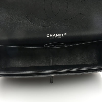 Chanel Shiny Distressed Calfskin Quilted Jumbo Double Flap So Black 5 of 9