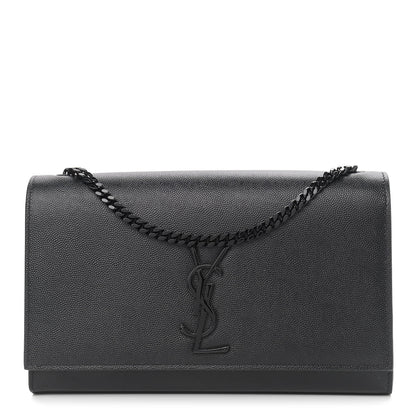 Saint Laurent Grain De Poudre Medium Classic Monogram Kate Satchel Black 1 of 10