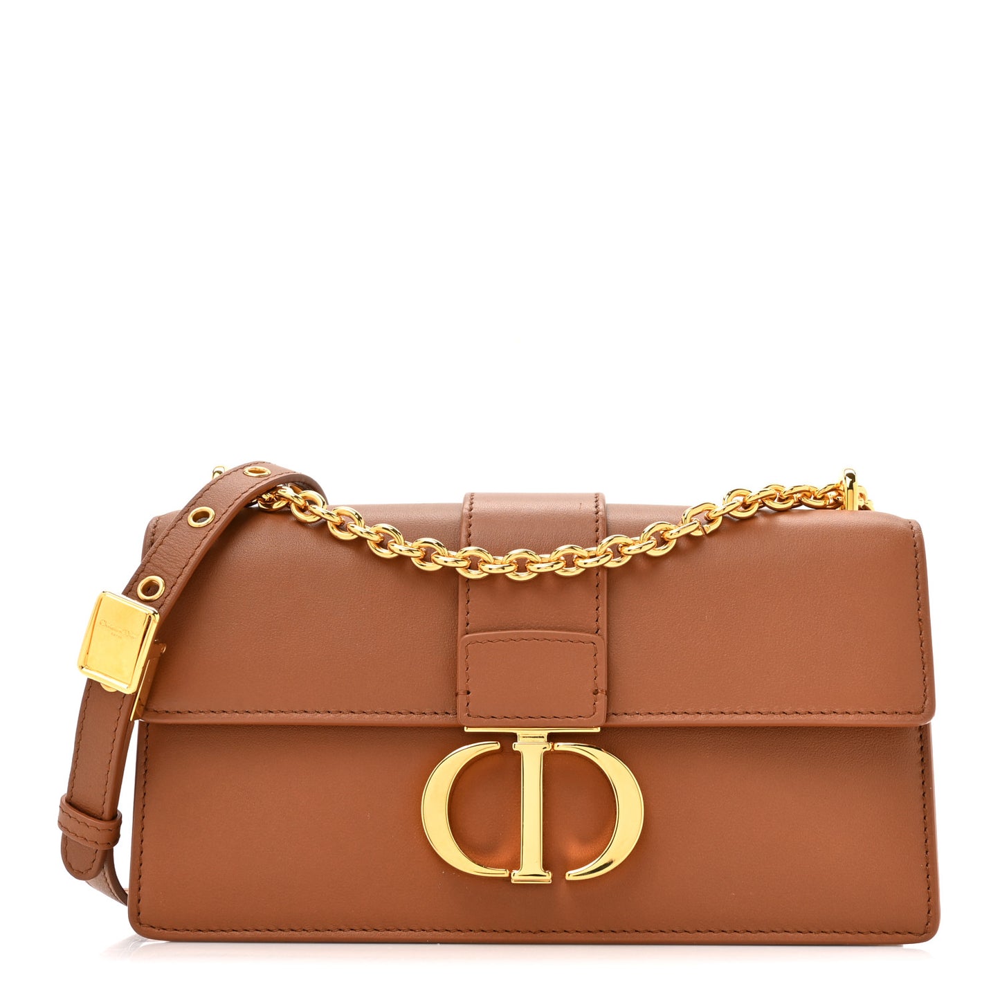 Grained Calfskin 30 Montaigne East West Chain Flap Bag Brown
