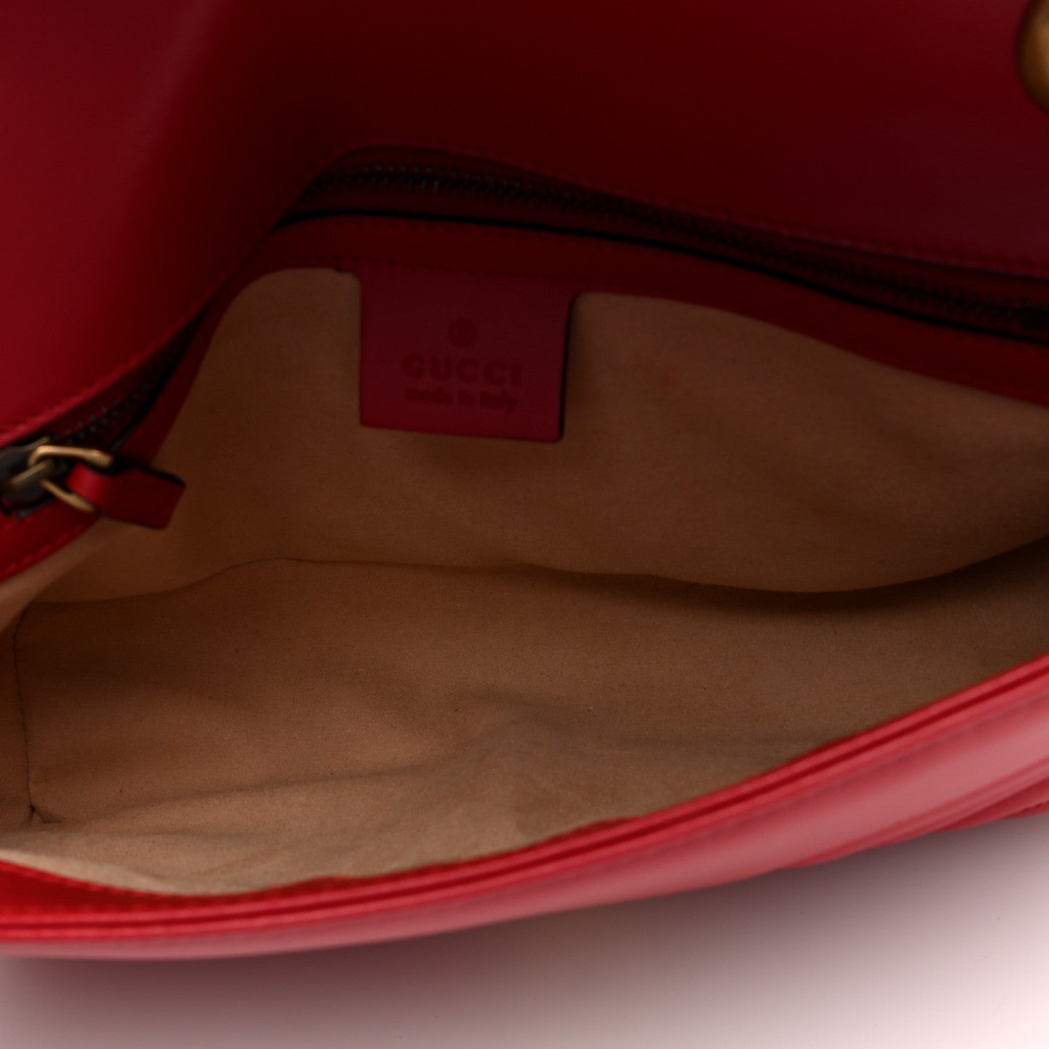 Gucci Calfskin Matelasse Small GG Marmont Shoulder Bag Hibiscus Red 5 of 9
