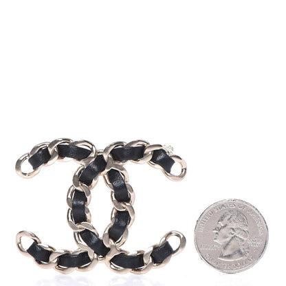Chanel Lambskin Chain CC Brooch Black Gold 3 of 7