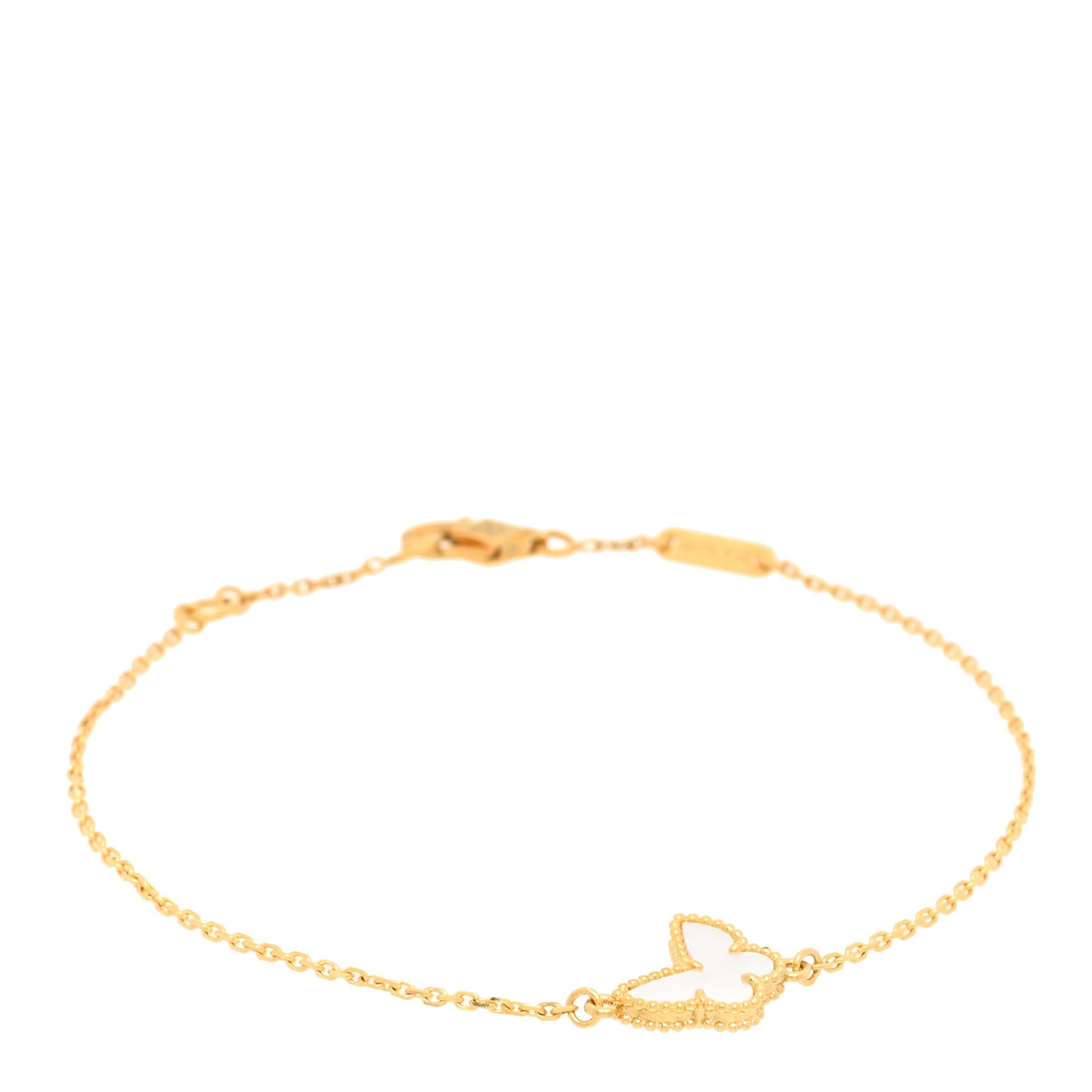 18K Yellow Gold Mother of Pearl Sweet Alhambra Butterfly Bracelet