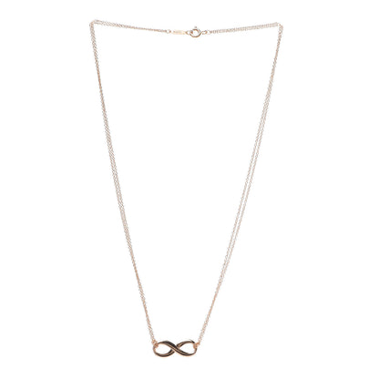 Tiffany 18K Rose Gold Infinity Double Chain Pendant Necklace 3 of 6