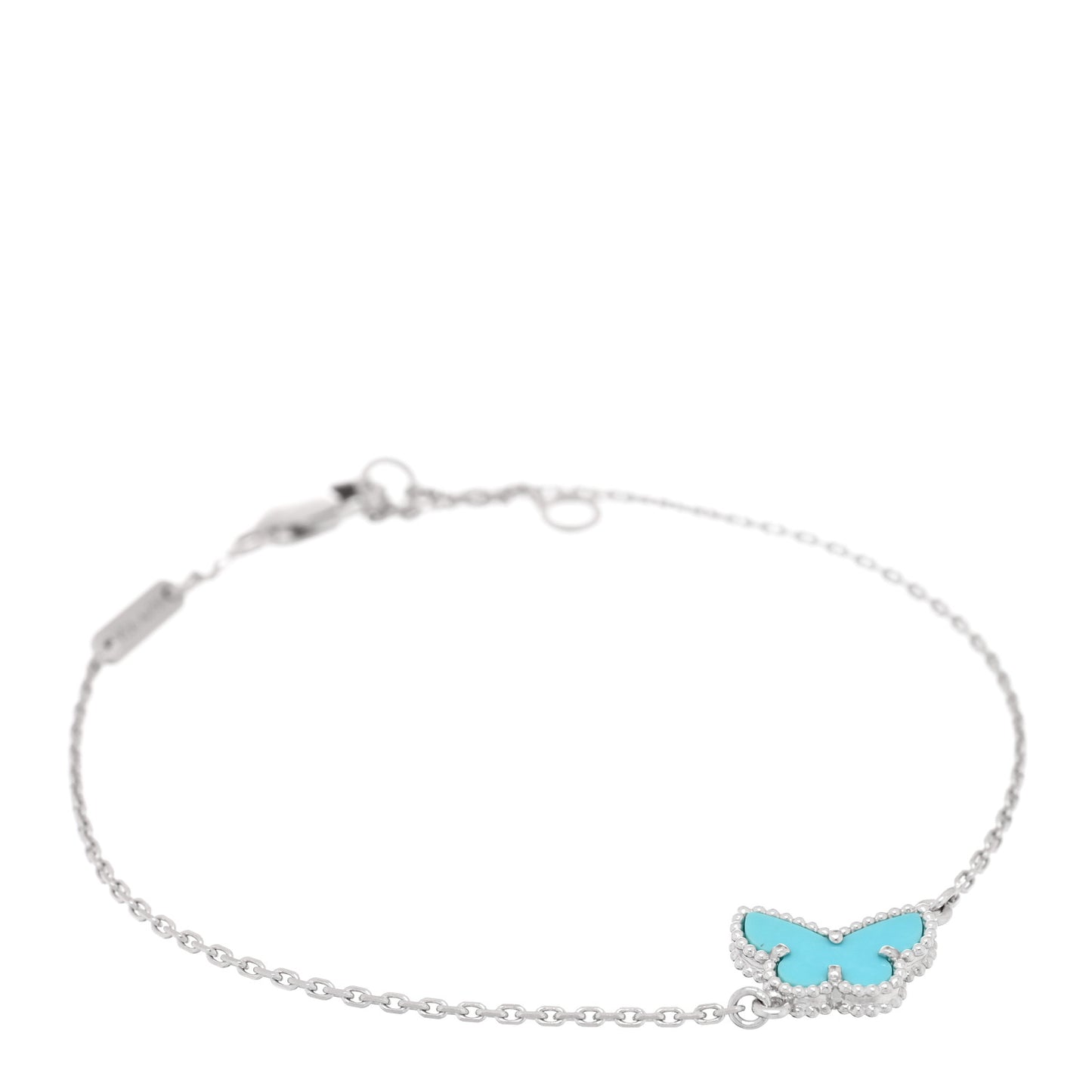 18K White Gold Turquoise Sweet Alhambra Butterfly Bracelet