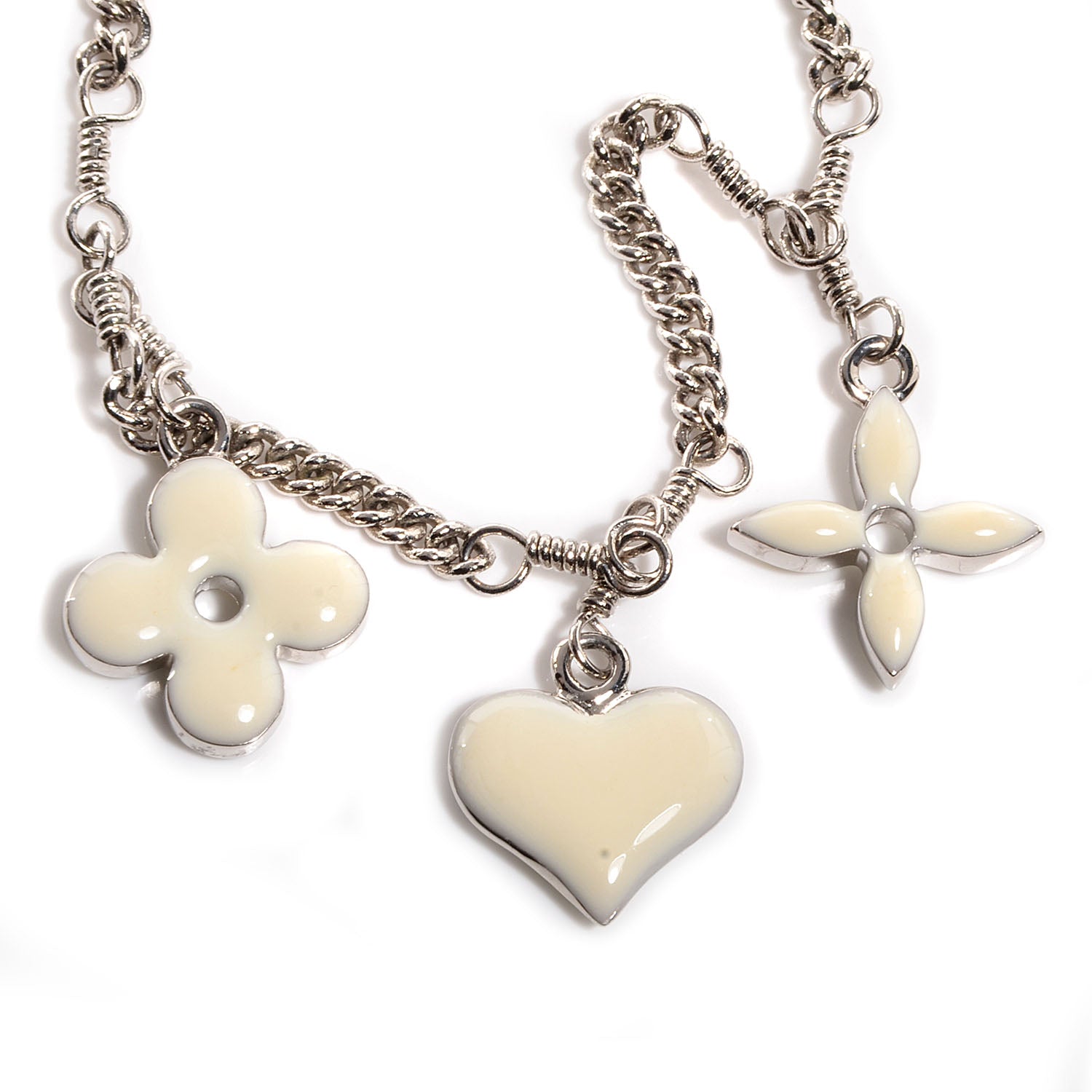 Louis Vuitton Sweet Monogram Charm Bracelet White Silver 4 of 5