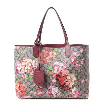 Gucci GG Supreme Monogram Blooms Medium Reversible Tote Beige Multicolor Dry Rose 1 of 16