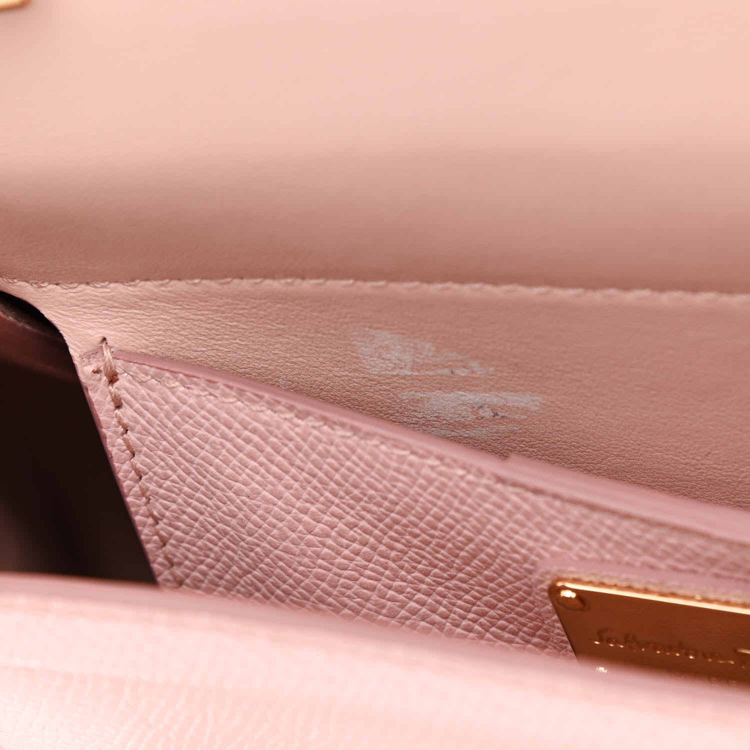 Salvatore Ferragamo Hammered Calfskin Carrie Shoulder Bag Pink 8 of 11