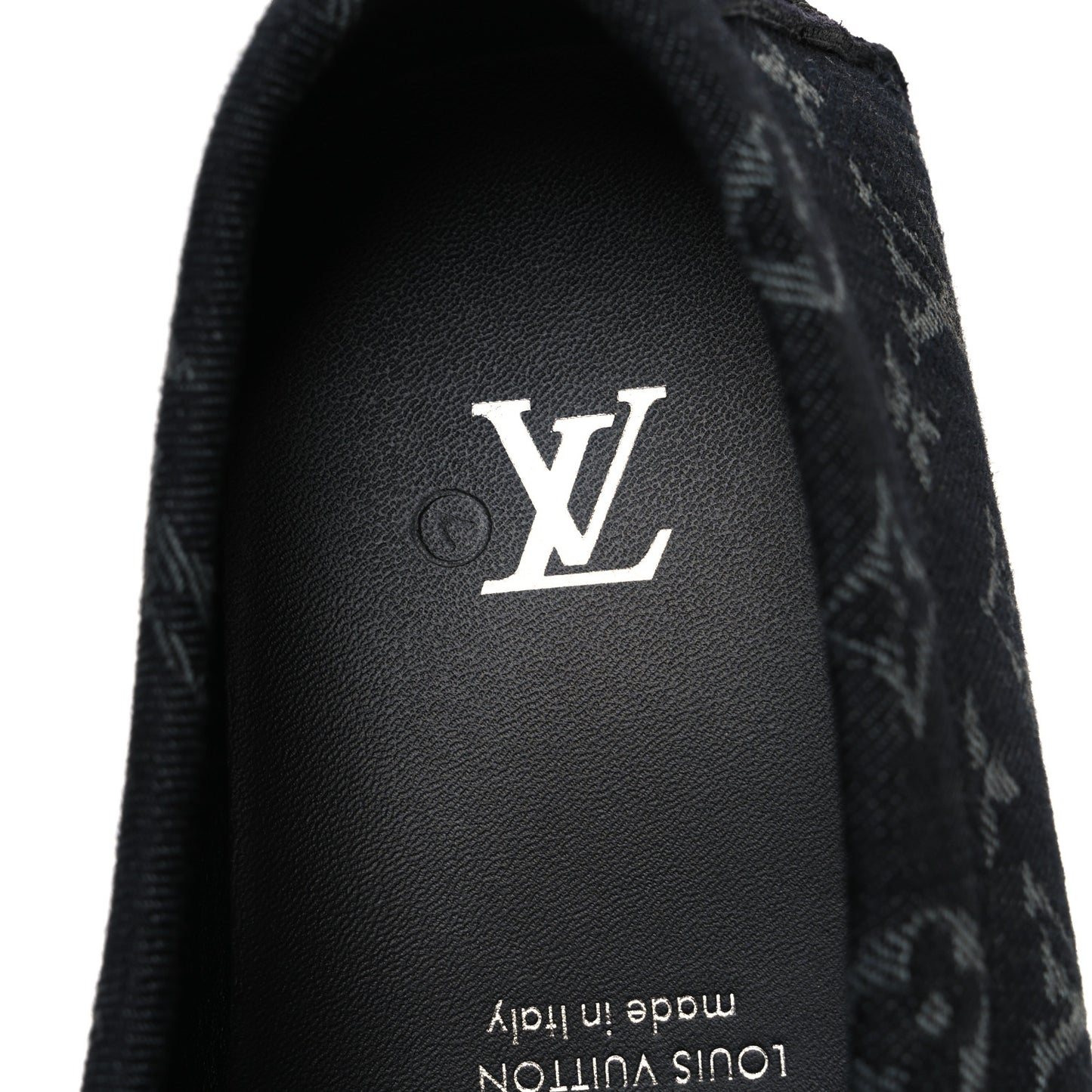 Monogram Denim Mens LV Driver Moccasin Loafers 8.5 Black