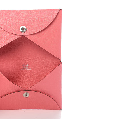 Hermes Chevre Mysore Calvi Card Case Rose Ete 5 of 10