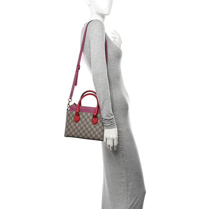 Gucci GG Supreme Monogram Mini Zip Top Tote Beige Dry Rose 2 of 18