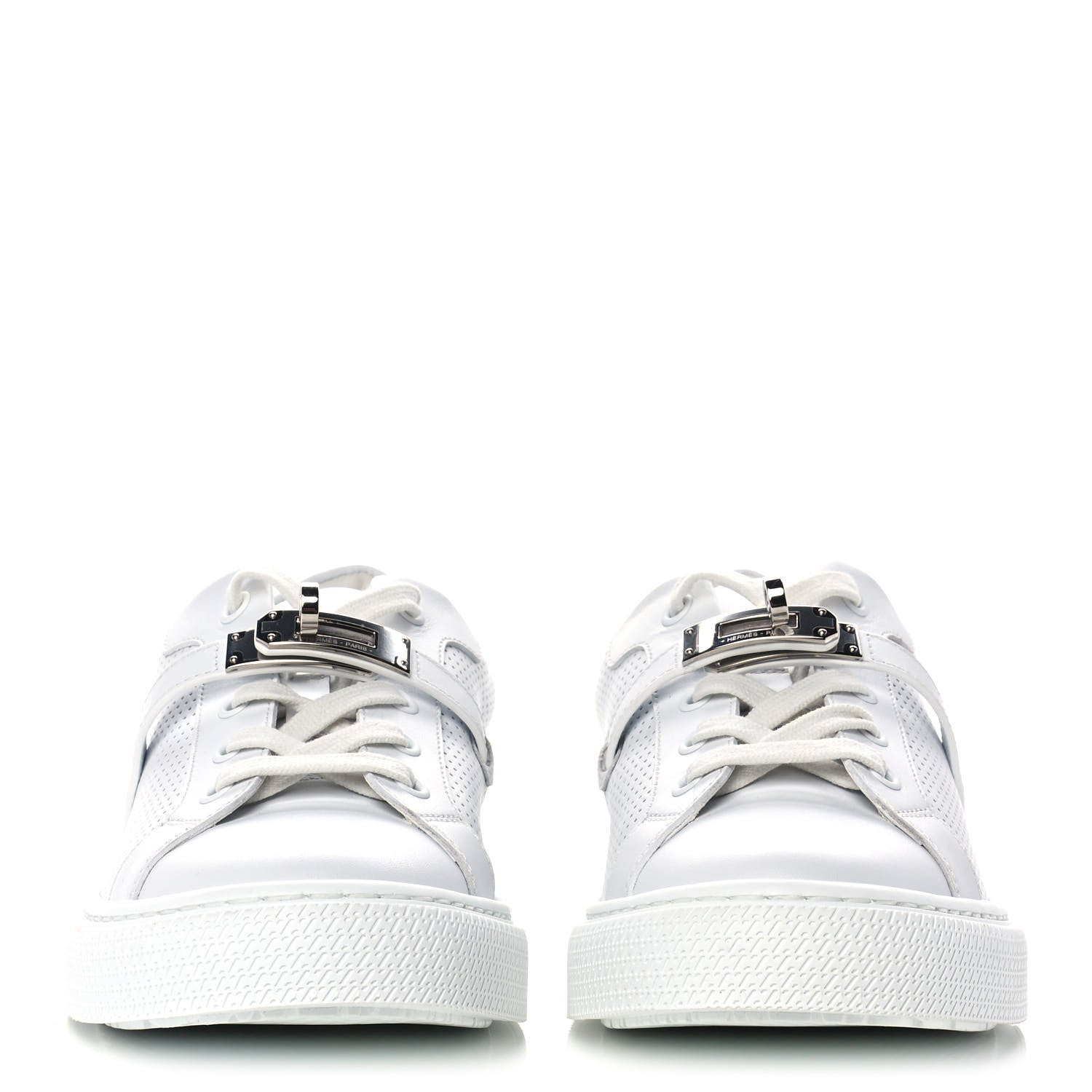 Hermes Calfskin Perforated Day Sneakers 37 White 2 of 9