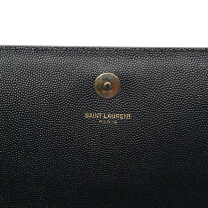 Saint Laurent Grain De Poudre Monogram Cassandre Clutch Black 6 of 8