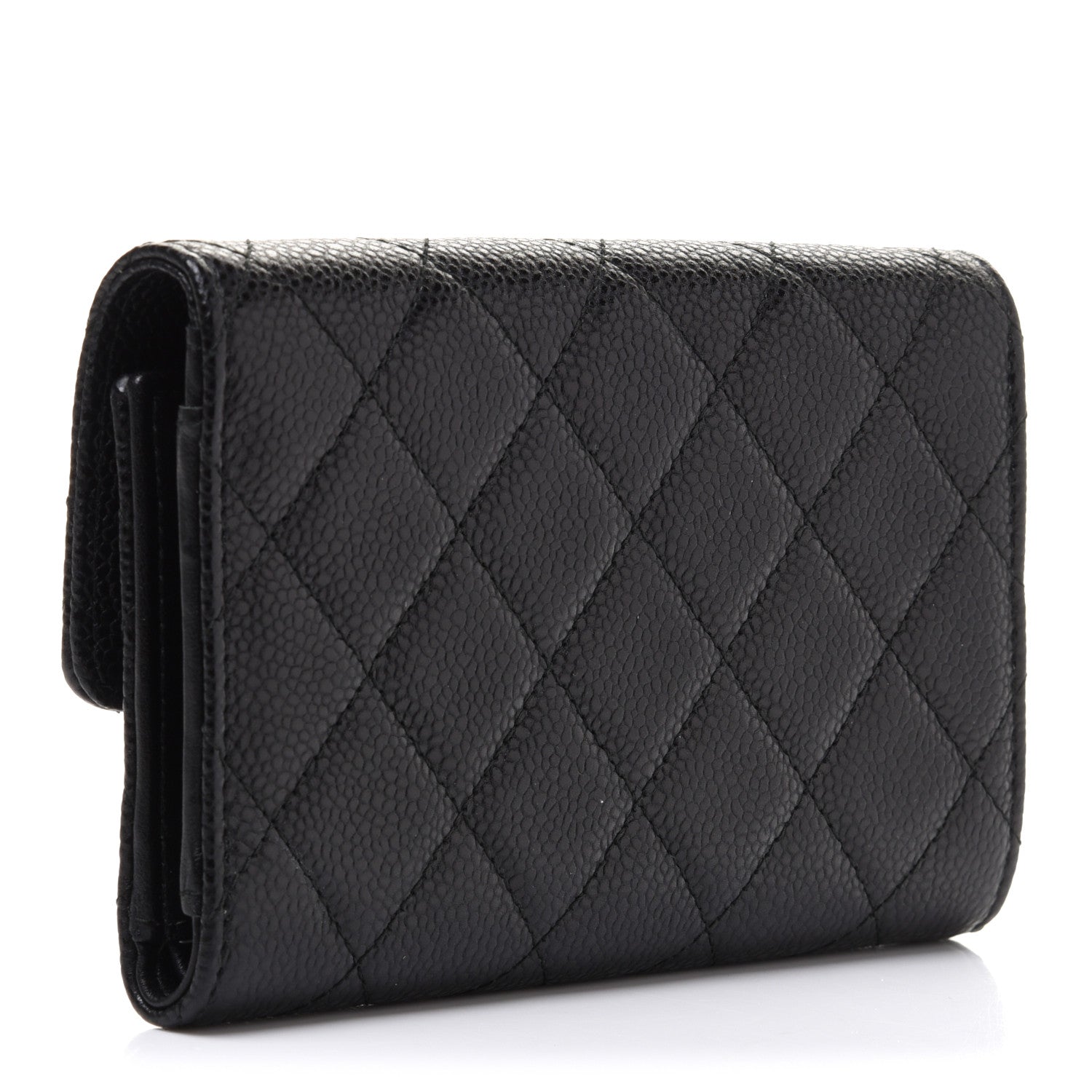 Chanel Caviar Quilted Small Golden Class Flap Wallet Black 3 of 9