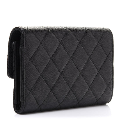Chanel Caviar Quilted Small Golden Class Flap Wallet Black 3 of 9