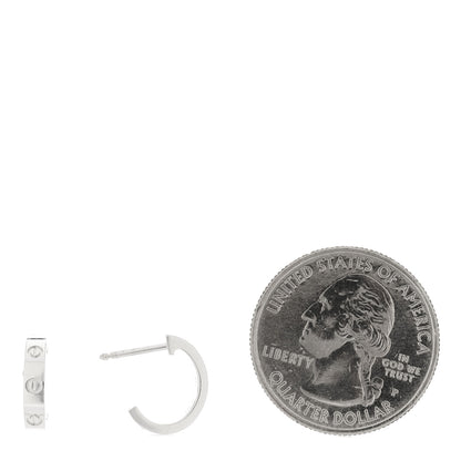 Cartier 18K White Gold Small LOVE Hoop Earrings 2 of 6