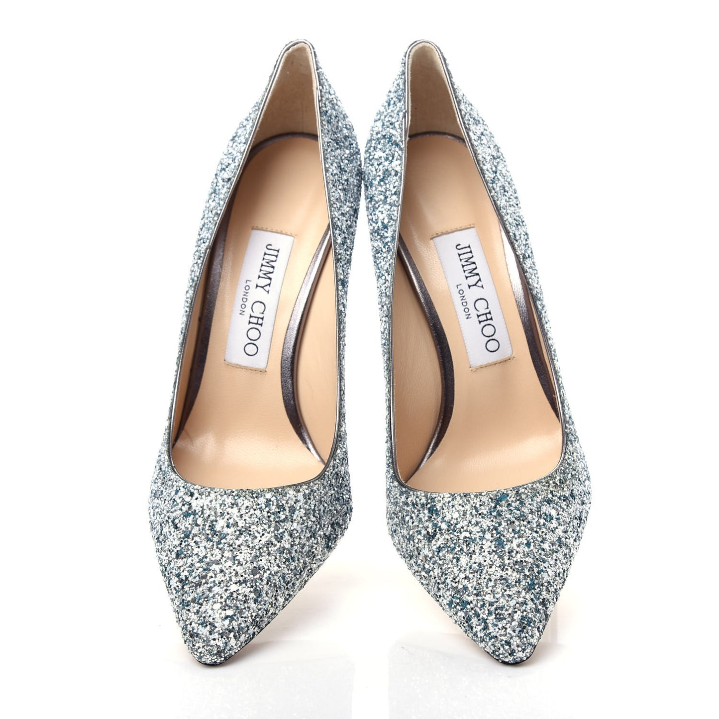 Denim Glitter Romy 100 Pumps 37 Silver Blue