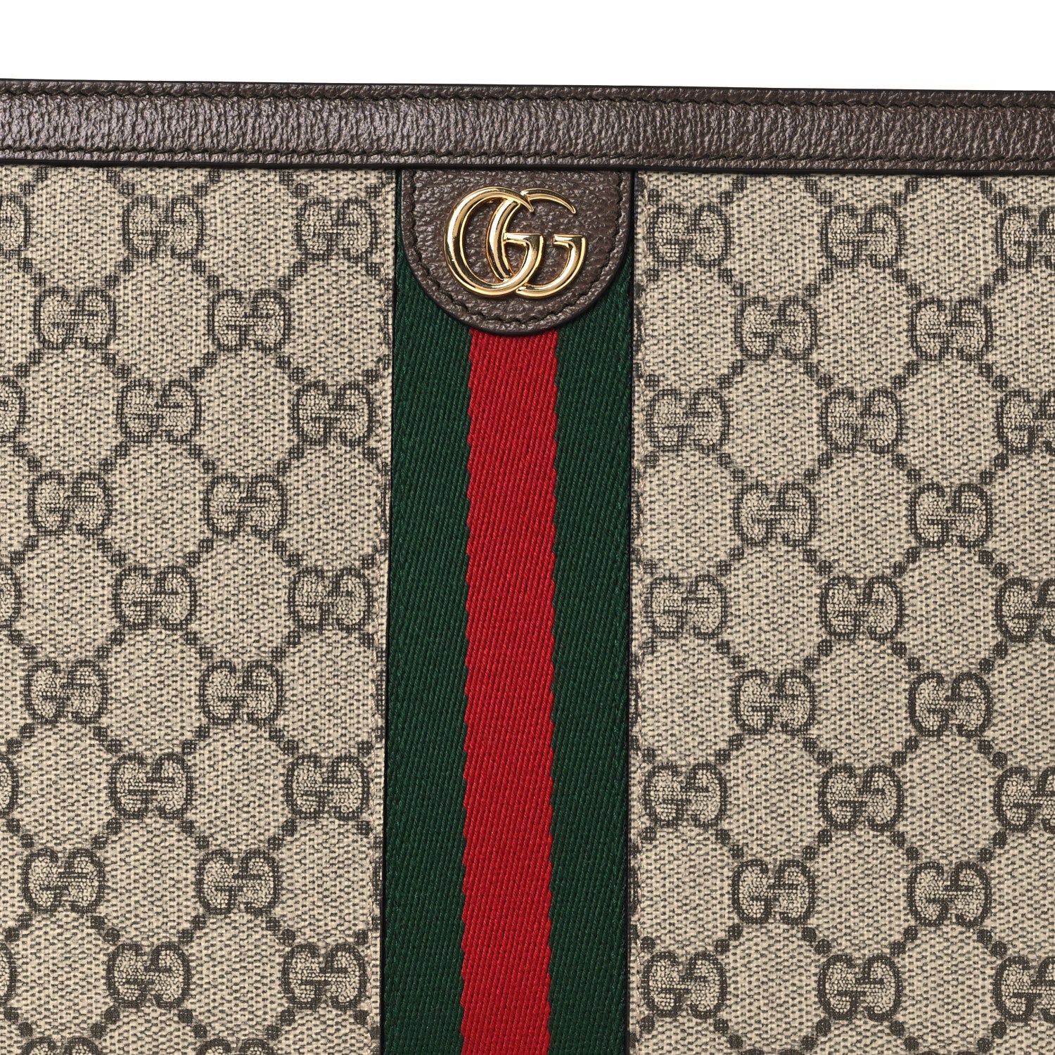 Gucci GG Supreme Monogram Web Ophidia Pouch Brown 8 of 11