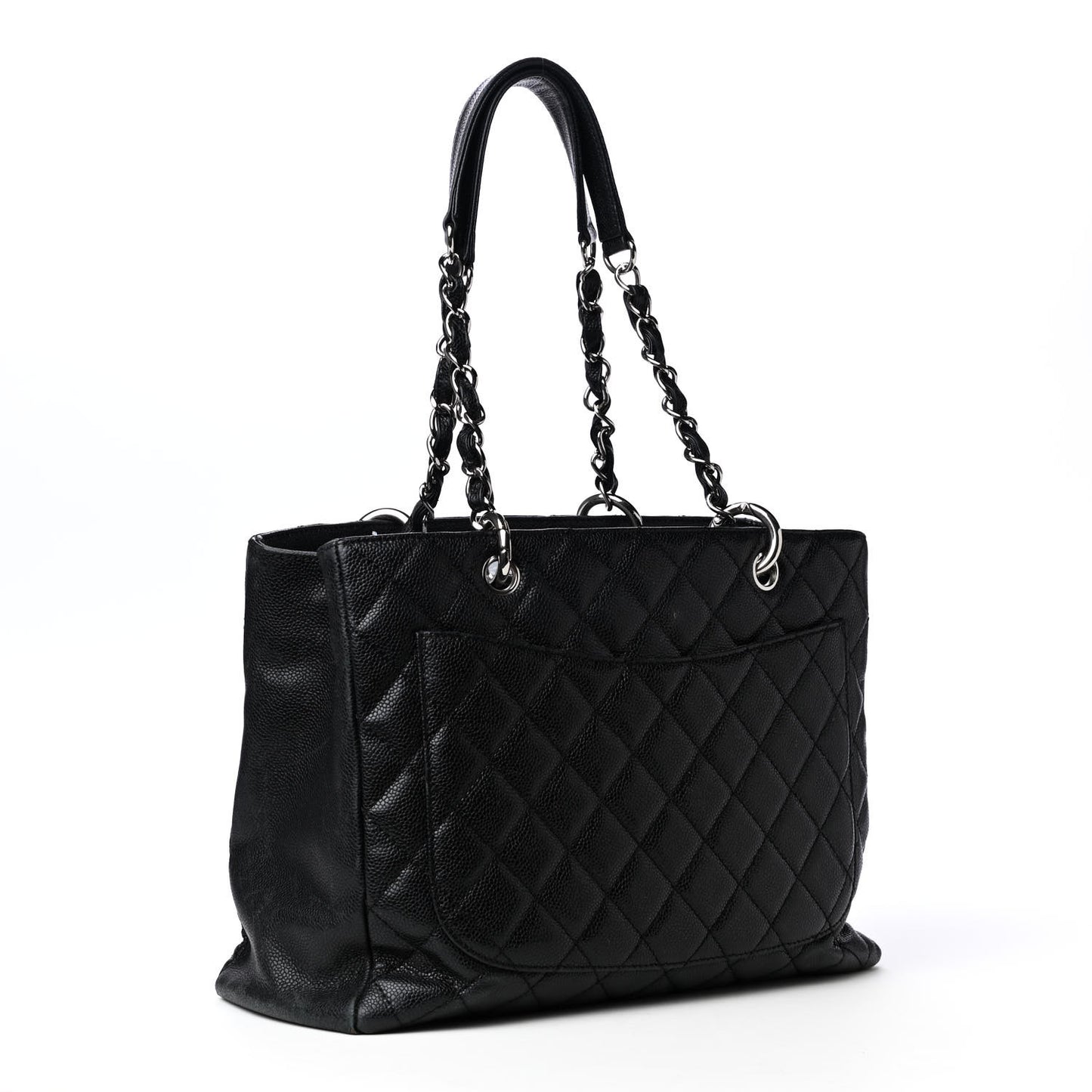 Caviar Quilted Grand Shopping Tote GST Black