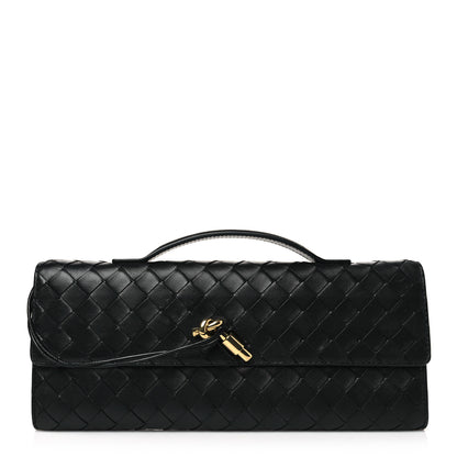 Bottega Veneta Nappa Intrecciato Long Andiamo Top Handle Clutch Black 1 of 7