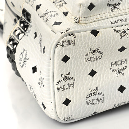 MCM Visetos Small Side Stud Stark Backpack White 7 of 9
