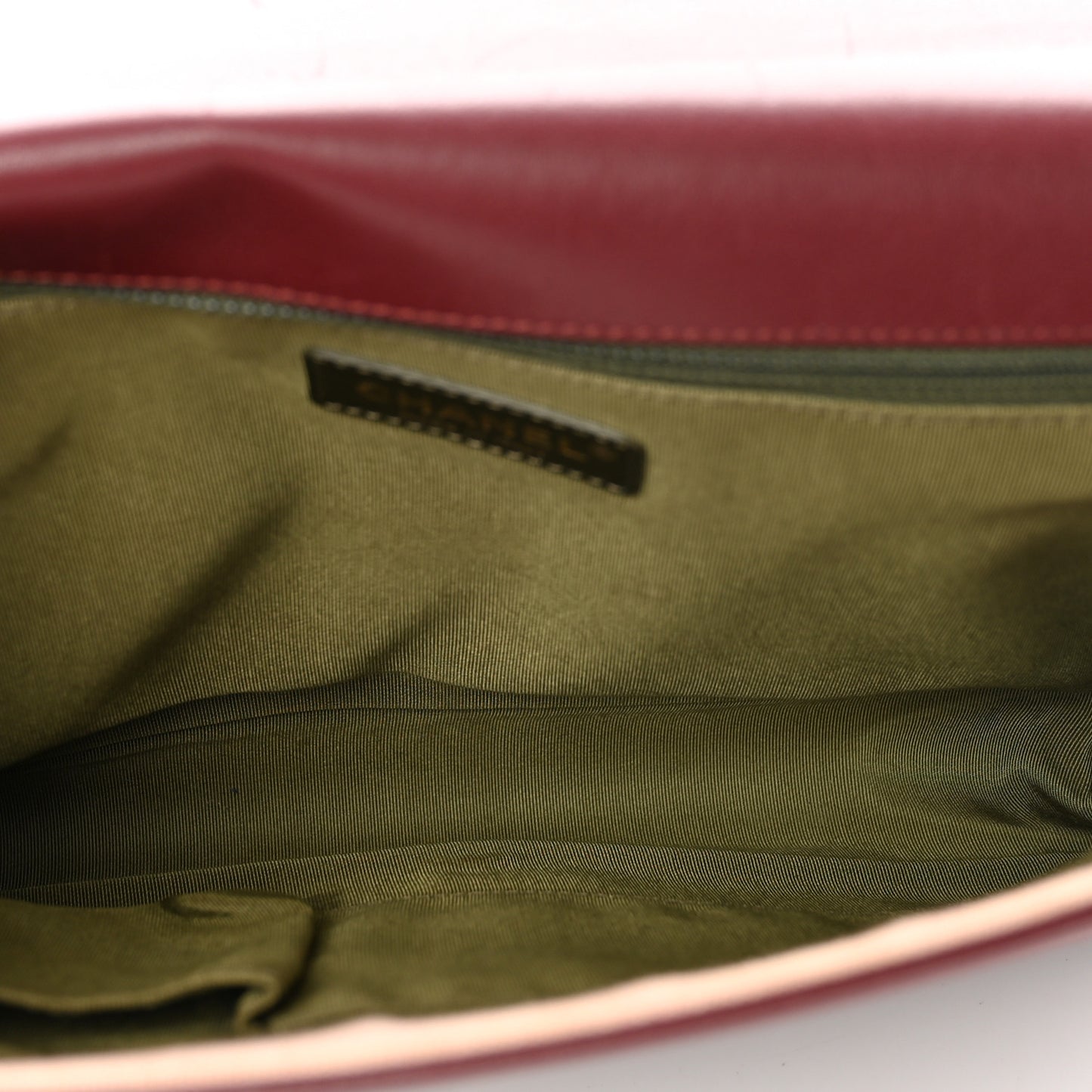 Lambskin Quilted Large Boy Flap Dark Red