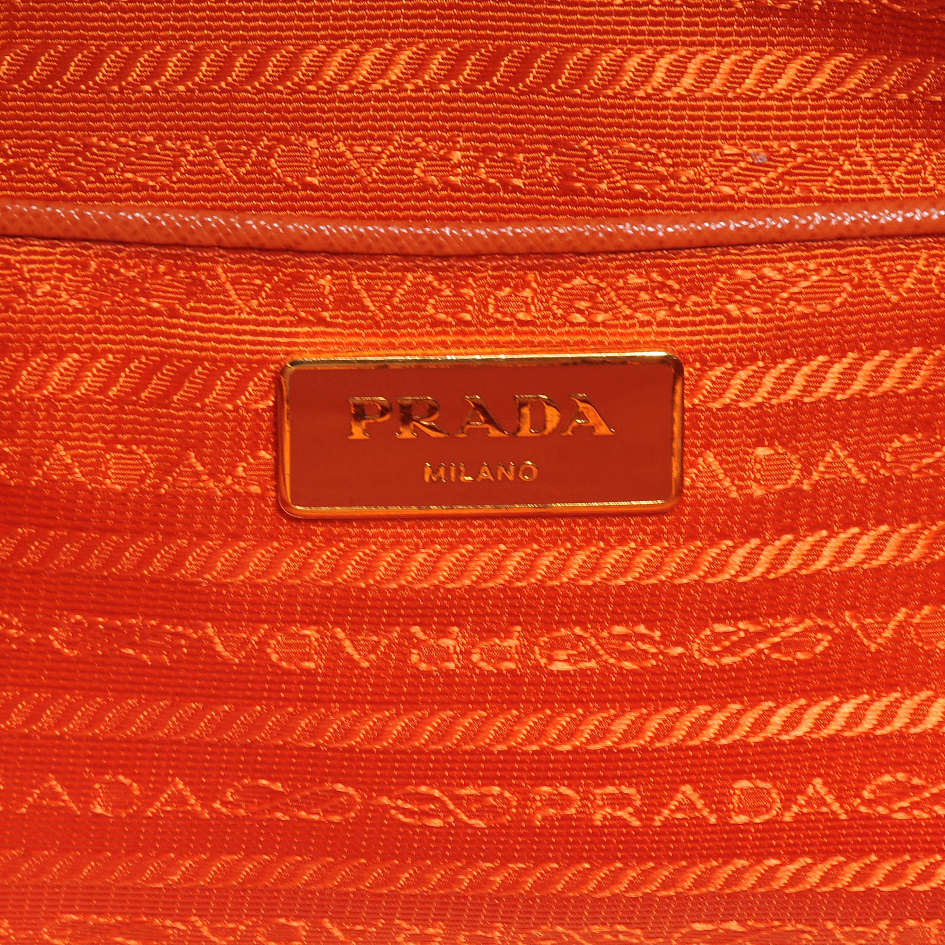 Prada Saffiano Lux Large Tote Papaya 5 of 9