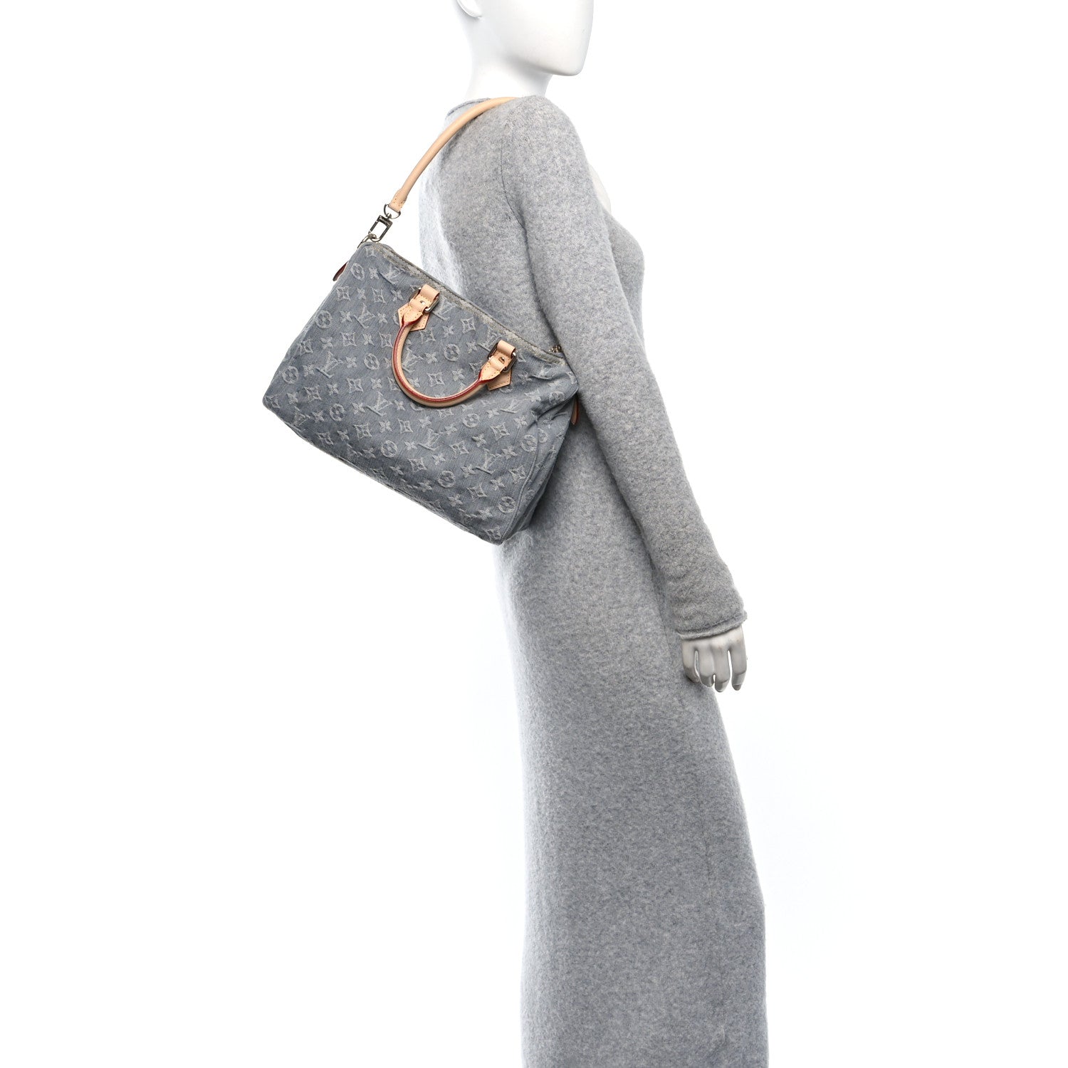 Louis Vuitton Monogram Denim Speedy Soft 30 Washed Gray 1677503