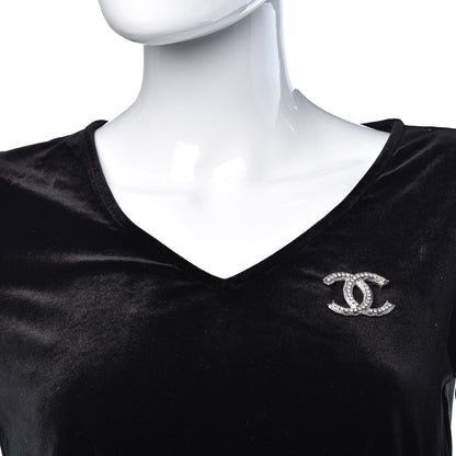 Chanel Swarovski Crystal CC Brooch Silver 2 of 8