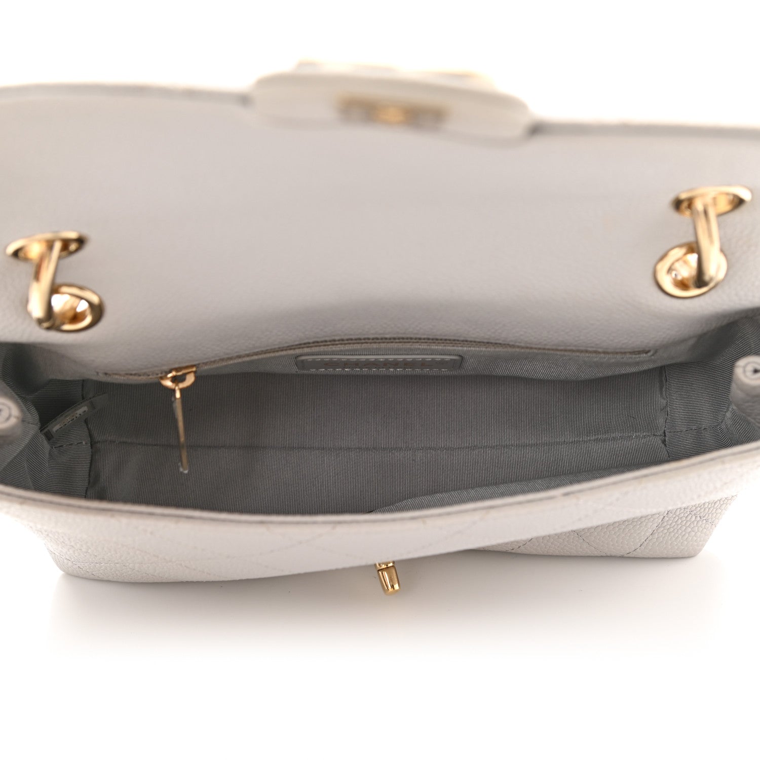 Chanel Caviar Quilted Small City Walk Flap Light Grey 5 of 11