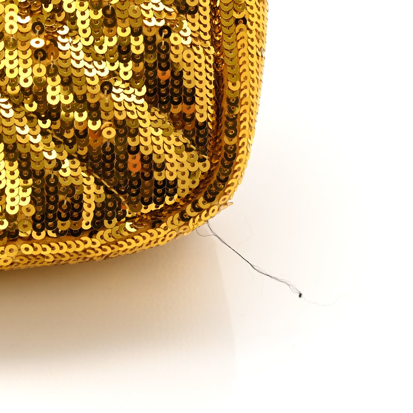 Sequin Matelasse Diagonal Mini GG Marmont Shoulder Bag Gold