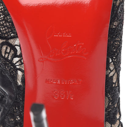 Christian Louboutin Mesh Guipure Wax Lace Kid Tennissina 100 Tall Boots 36.5 Black 6 of 10