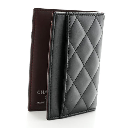 Chanel Lambskin Quilted Card Holder Wallet Black 3 of 8