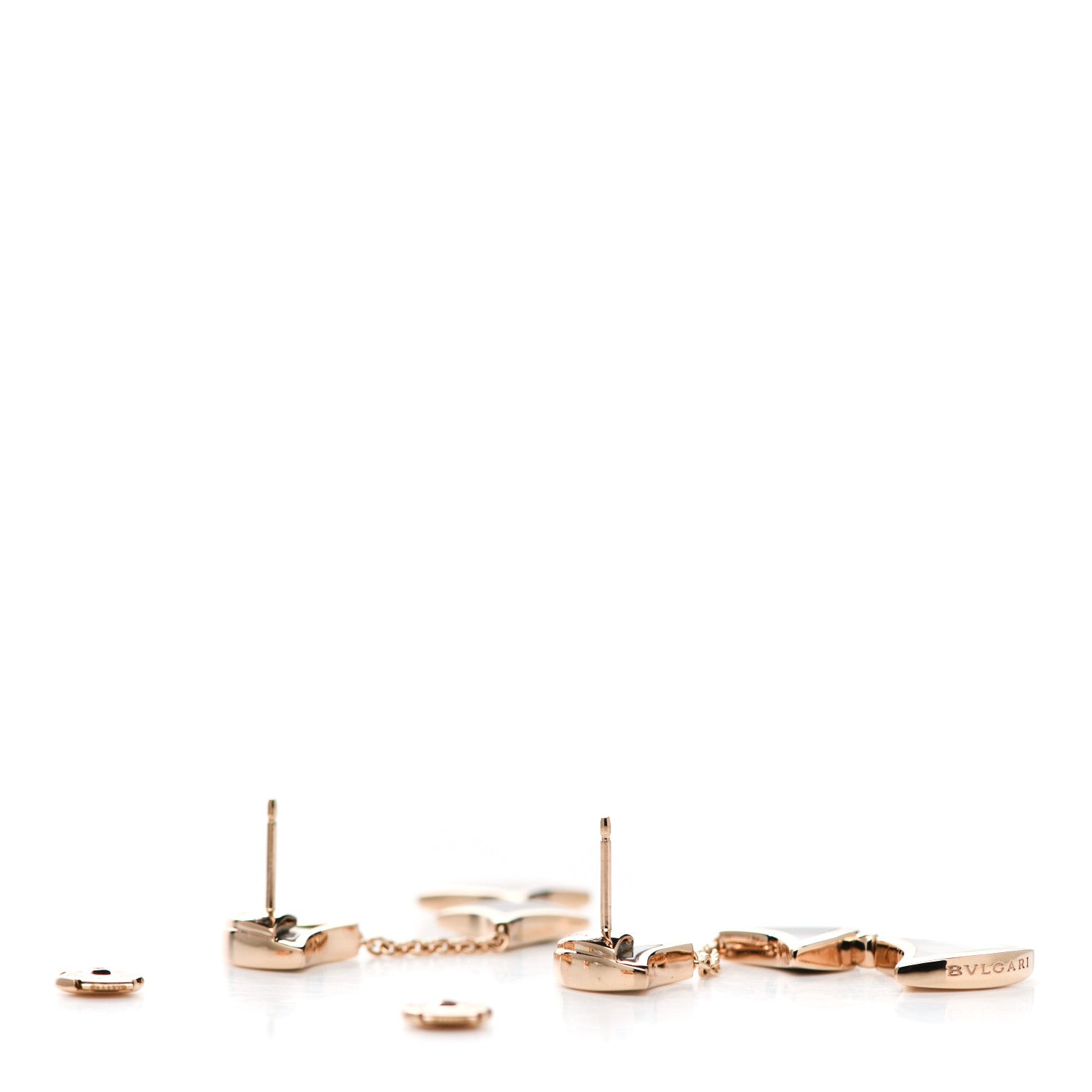 Bulgari 18K Rose Gold Black Onyx Mother of Pearl Divas' Dream Drop Earrings 3 of 6