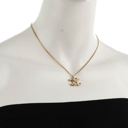 Chanel Baguette Crystal CC Necklace Light Gold Black 2 of 5