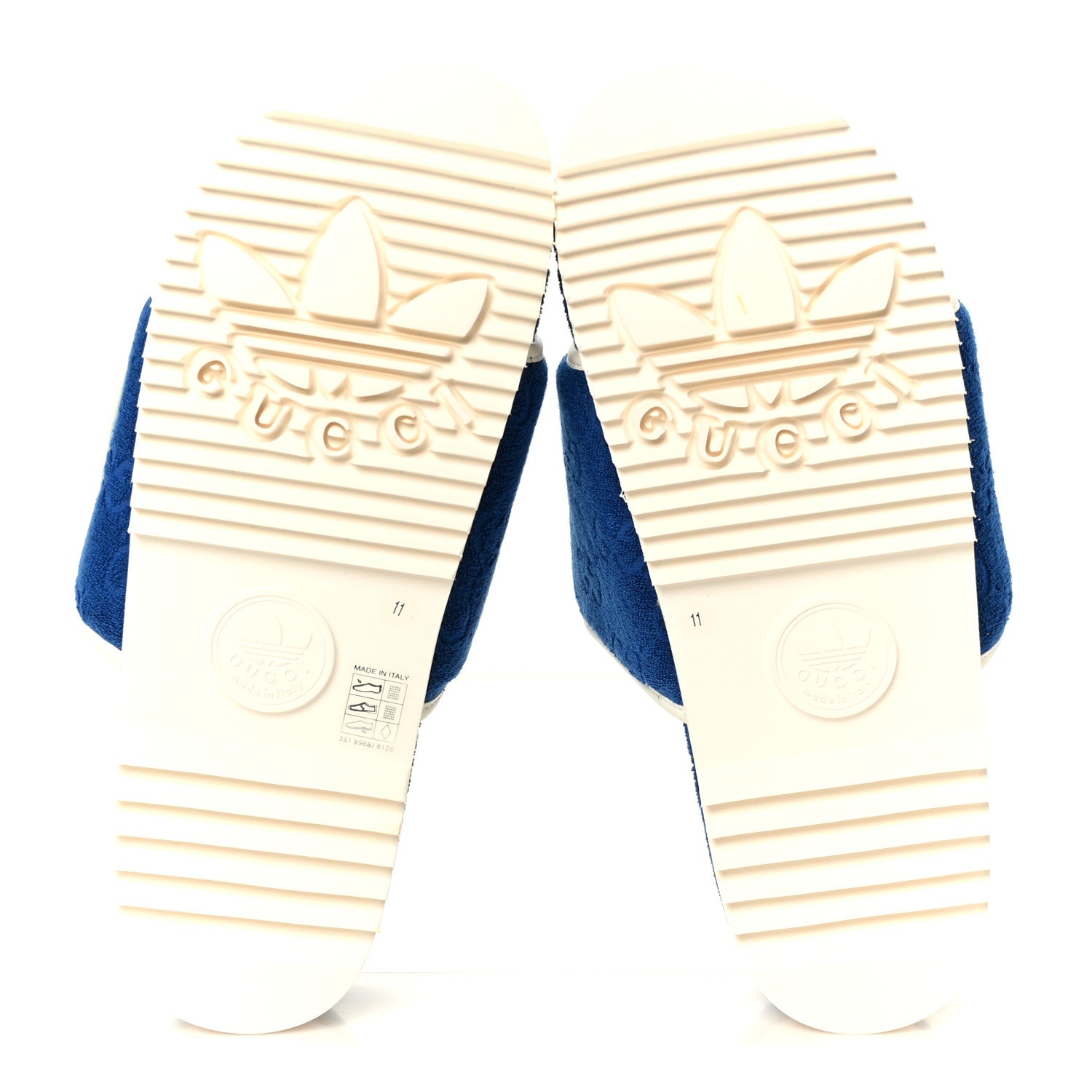 Gucci X ADIDAS Terry Cloth GG Monogram Mens Platform Sandals 11