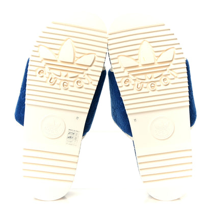 Gucci X ADIDAS Terry Cloth GG Monogram Mens Platform Sandals 11 Oriental Blue Mystic White 6 of 10
