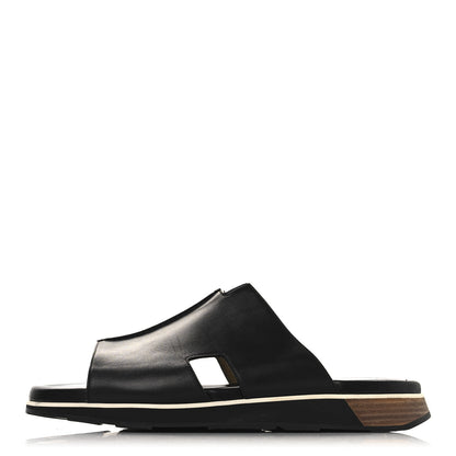 Hermes Nappa Mens Pharaon Sandals 43.5 Black 1 of 9