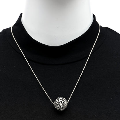 David Yurman Sterling Silver Diamond Quatrefoil Ball Pendant Necklace 2 of 4